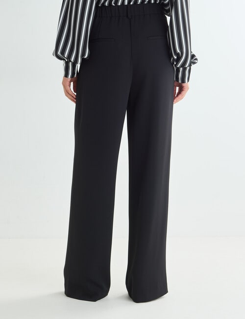 Whistle Fashion Straight Leg Shorter Length Pant, Black product photo View 02 L
