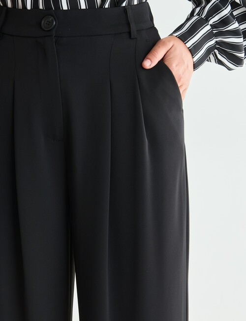 Whistle Fashion Straight Leg Shorter Length Pant, Black product photo View 04 L