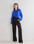 Whistle Fashion Straight Leg Shorter Length Pant, Black product photo View 05 S