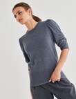 State of play Wool Cashmere Blend Short Sleeve Sweater, Gunmetal product photo View 03 S
