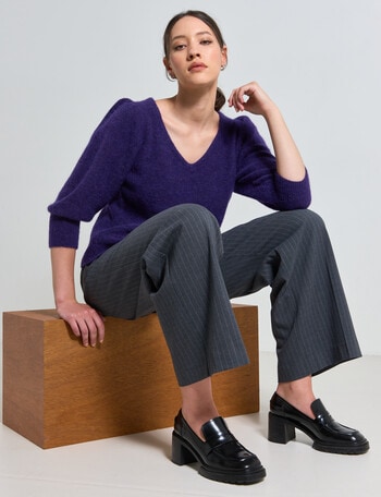 State of play Alpaca Wool Blend Sweater, Deep Grape product photo
