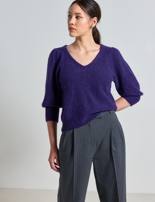 State of play Alpaca Wool Blend Sweater, Deep Grape product photo View 05 L