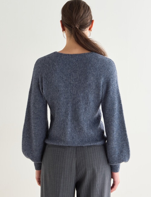 State of play Alpaca Wool Blend Wrap Sweater, Gunmetal product photo View 02 L