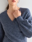State of play Alpaca Wool Blend Wrap Sweater, Gunmetal product photo View 04 S