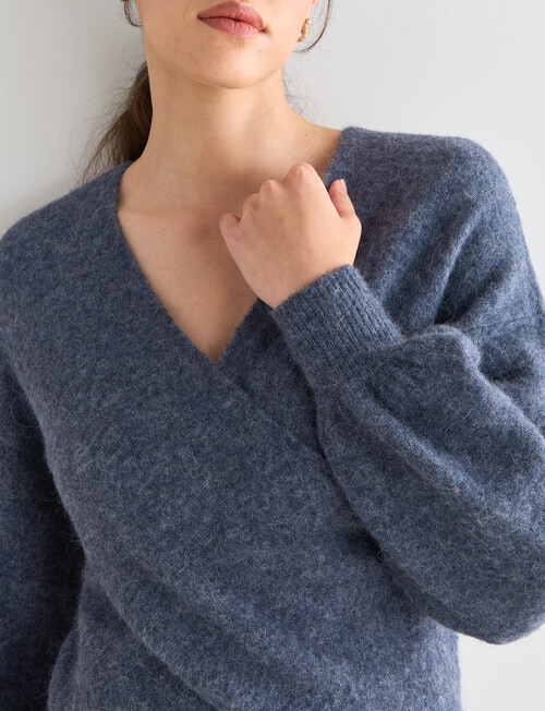 State of play Alpaca Wool Blend Wrap Sweater, Gunmetal product photo View 04 L