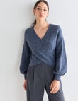 State of play Alpaca Wool Blend Wrap Sweater, Gunmetal product photo View 05 S