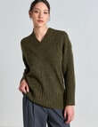 State of play Alpaca Blend V-Neck Sweater, Moss product photo View 05 S