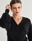 State of play Alpaca Wool Blend Wrap Sweater, Black product photo View 04 S