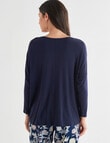 Whistle Sleep 3/4 Sleeve Batwing Top, Navy product photo View 02 S