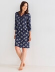 Ruby & Bloom Floral V-Neck Soft Touch Nightie, Navy, 10-26 product photo