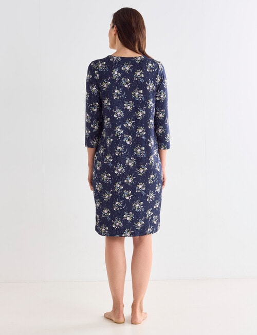 Ruby & Bloom Floral V-Neck Soft Touch Nightie, Navy, 10-26 product photo View 02 L