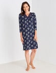 Ruby & Bloom Floral V-Neck Soft Touch Nightie, Navy, 10-26 product photo View 03 S