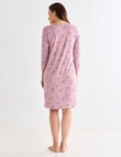 Ruby & Bloom Floral V-Neck Soft Touch Nightie, Pink, 10-20 product photo View 02 S