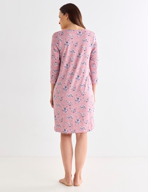 Ruby & Bloom Floral V-Neck Soft Touch Nightie, Pink, 10-20 product photo View 02 L