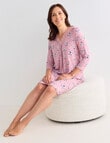 Ruby & Bloom Floral V-Neck Soft Touch Nightie, Pink, 10-20 product photo View 03 S