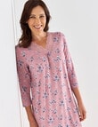 Ruby & Bloom Floral V-Neck Soft Touch Nightie, Pink, 10-20 product photo View 04 S