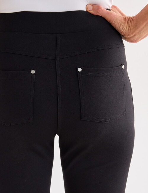 Ella J Ponte Slim Leg Jean, Shorter Length, Black product photo View 05 L