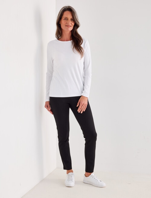 Ella J Ponte Slim Leg Jean, Black product photo View 03 L