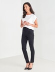 Ella J Ponte Slim Leg Jean, Black Check product photo View 03 S