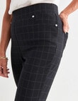 Ella J Ponte Slim Leg Jean, Black Check product photo View 04 S