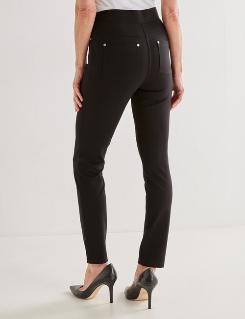 Ella J Shorter Length Ponte Slim Leg Jean, Black product photo View 02 L