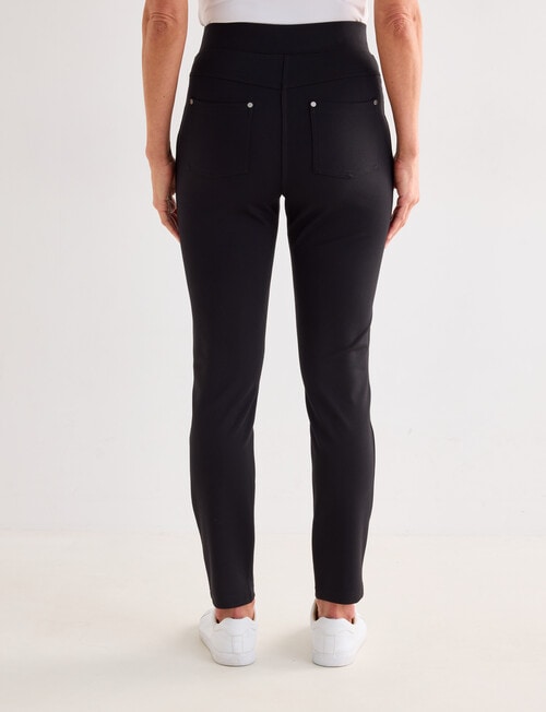 Ella J Ponte Slim Leg Jean, Shorter Length, Black product photo View 02 L