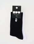 Simon De Winter Peace Out Rib Crew Socks, 2-Pack, Black product photo View 02 S