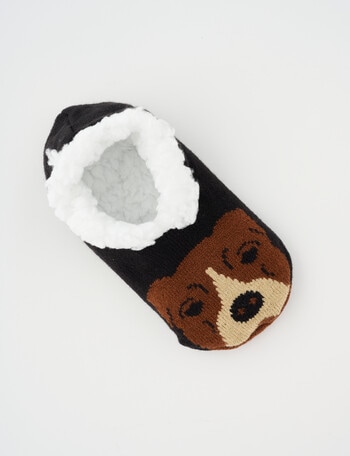 Simon De Winter Sherpa Bulldog Home Sock, Black product photo