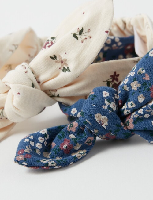Teeny Weeny Headband, 2-Pack, Navy Floral & Warm White Floral product photo View 02 L