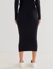Whistle Knitted Rib Column Skirt, Black product photo View 02 S