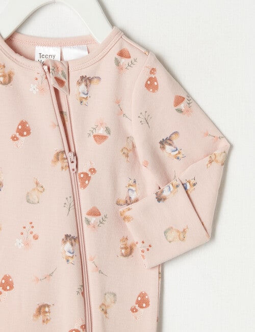 Teeny Weeny Sleep Whimsy Forest Fleece Sleepsuit, Blush product photo View 02 L
