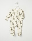 Teeny Weeny Sleep Palm Tree Fleece Sleepsuit, Cream product photo