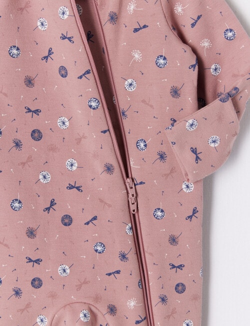 Teeny Weeny Sleep Dandelion Fleece Sleepsuit, Elsie Pink product photo View 02 L