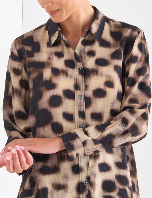 Jigsaw Malta Long Sleeve Shirt, Animal Print product photo View 04 L