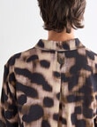 Jigsaw Malta Long Sleeve Shirt, Animal Print product photo View 05 S