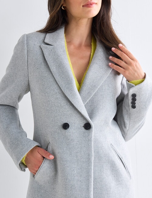 Whistle Long Sleeve Crombie Coat, Silver Marle product photo View 04 L