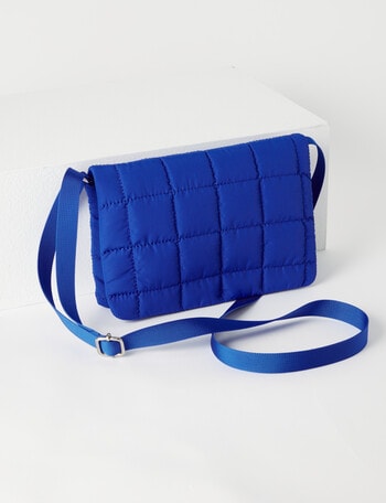 Zest Quilted Foldover Crossbody Bag, Blue product photo