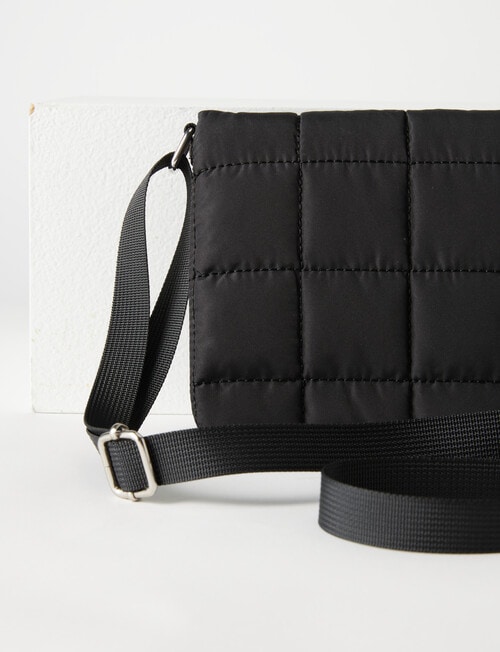 Zest Quilted Foldover Crossbody Bag, Black product photo View 02 L