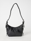 Zest Double Zip Buckle Shoulder Bag, Black product photo View 03 S