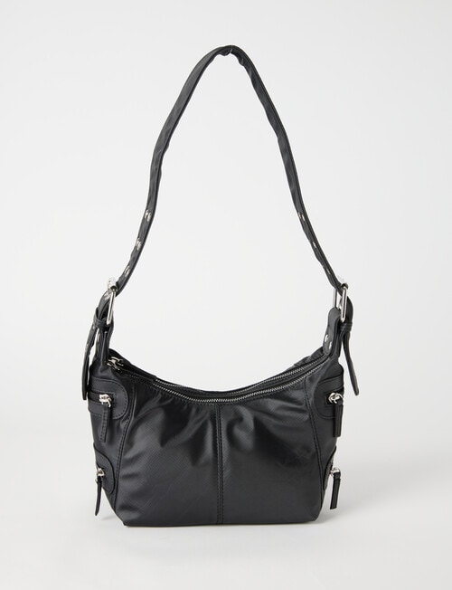 Zest Double Zip Buckle Shoulder Bag, Black product photo View 03 L