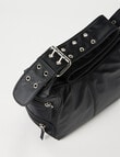 Zest Double Zip Buckle Shoulder Bag, Black product photo View 04 S