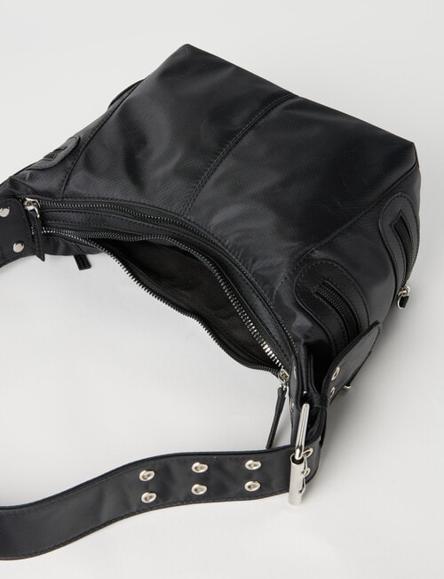 Zest Double Zip Buckle Shoulder Bag, Black product photo View 05 L
