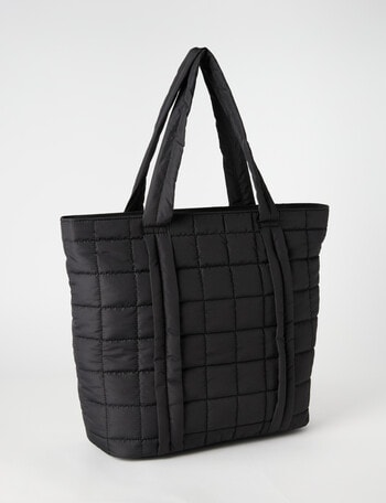 Zest Quilted Tote Bag, Black product photo