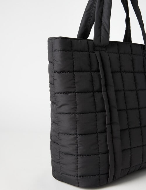 Zest Quilted Tote Bag, Black product photo View 03 L