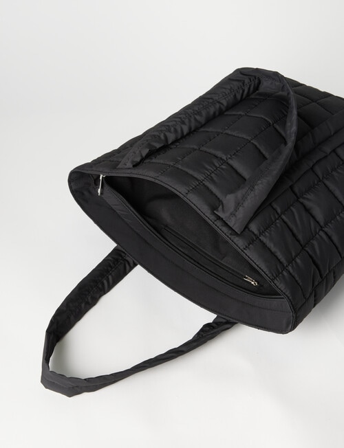 Zest Quilted Tote Bag, Black product photo View 06 L