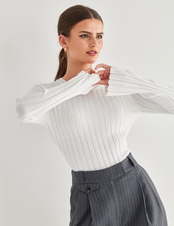 State of play Emery Luxe Knitwear Top, Winter White product photo