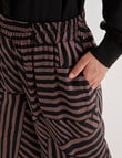 Whistle Printed Palazzo Pant, Black & Chocolate product photo View 04 S