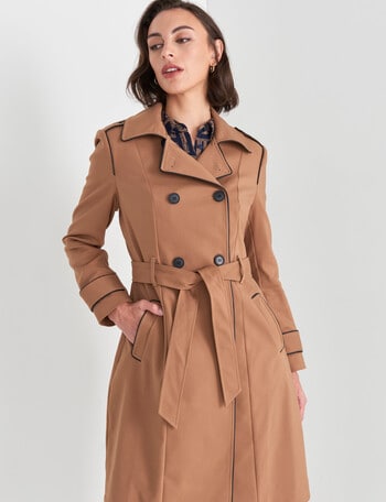 Oliver Black Classic Trench Coat, Deep Camel product photo