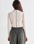 Mineral Contrast Stitch Rib Top, Oatmeal product photo View 02 S