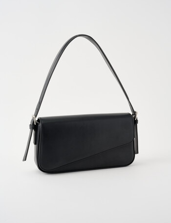 Whistle Accessories Asymmetric Foldover Shoulder Bag, Black product photo